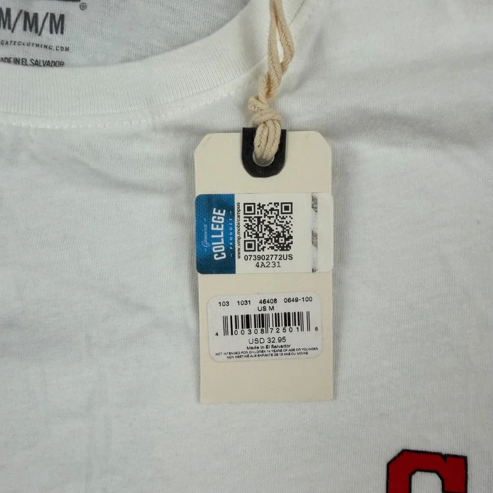 Tailgate Georgia Bulldogs Crop Top Womens Medium White Muscle Tee NWT Collegiate
